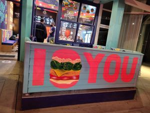Sign at Flower Burger in West Hollywood