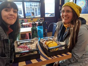 At the grand opening of the WeHo location! at Flower Burger in West Hollywood