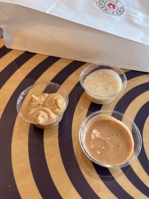 Sauces…all good at Flower Burger in West Hollywood