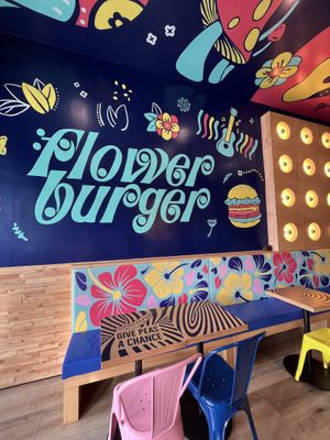 Interior at Flower Burger in West Hollywood