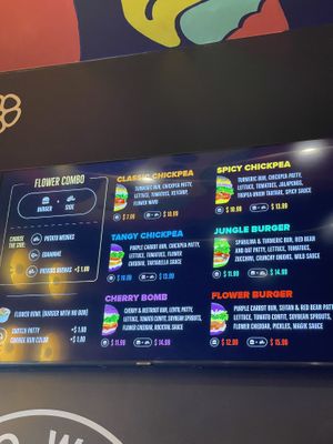 Menu   at Flower Burger in West Hollywood