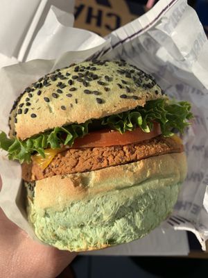 Jungle burger  at Flower Burger in West Hollywood