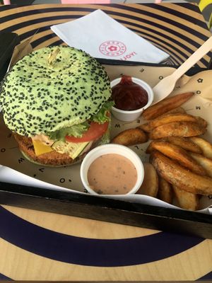   at Flower Burger in West Hollywood