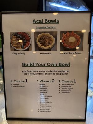 Build your own Acai Bowls😄 Or ones on menu too😄 at Ants on a Log Cafe in Corvallis