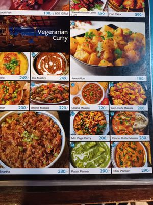 Menu at Sunshine View in Phuket