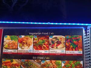 Menu at Sunshine View in Phuket