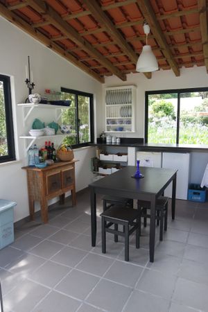 Beautiful veggie kitchen you can use at anytime with others or alone. at Colina Flora in Colares