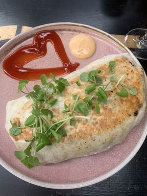 Vegan burrito  at Gun Cotton Coffee Roasters in Yandina