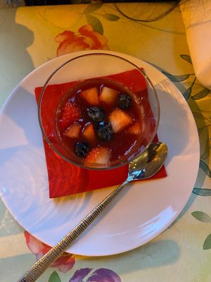 Vegan Panna Cotta with berries  at Bella Compagnia in Vienna