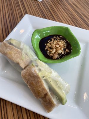 Tofu and Avocado Roll. Peanut sauce was great   at Pho Ginger in Niagara Falls