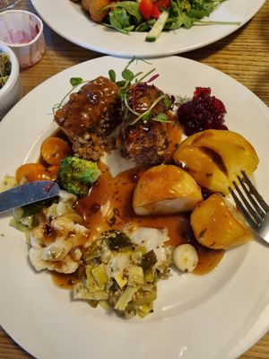 Vegan nut roast at The Miners Arms in St Agnes