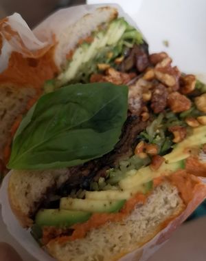 Filled tasty bagels cut in half at Yeastie Boi in Helsinki