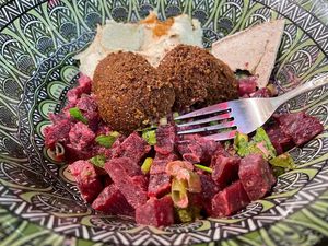 Beetroot salad  at Tabule Rasa in Corfu