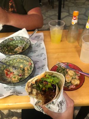 Falafel wrap at Tabule Rasa in Corfu