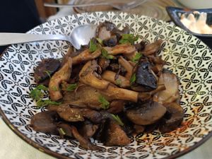 Mushrooms yiami at Tabule Rasa in Corfu