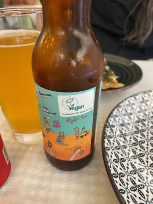 Local vegan beers at Tabule Rasa in Corfu