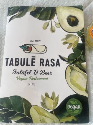 Menu  at Tabule Rasa in Corfu