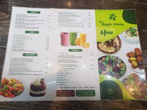Menu at Veggie Jimmy in South West London