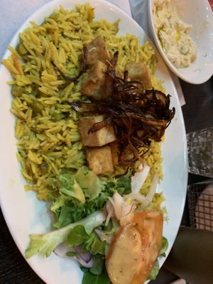 Vegan main course  at Veggie Jimmy in South West London