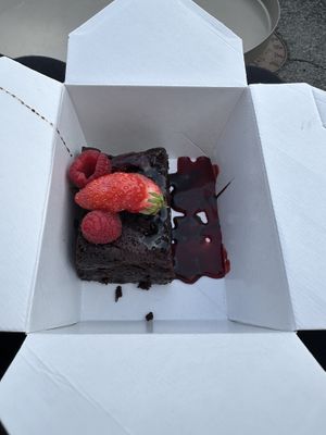 Chocolate raspberry cake   at Galerie Café des Aiguilles in Chamonix-mont-blanc