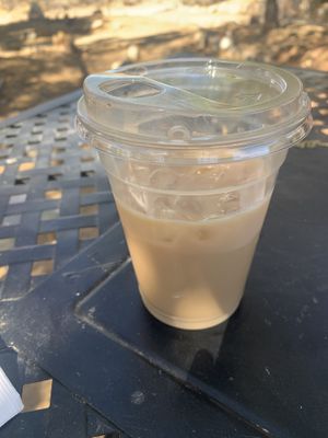 Iced coffeee  at Food for Thought Cafe in Joshua Tree