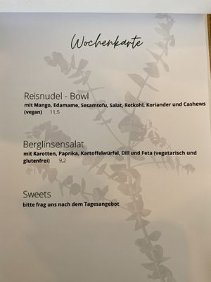 Wochenkarte (als Bsp.) at Hygge in Esslingen
