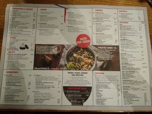 Speisekarte at MoschMosch in Heidelberg