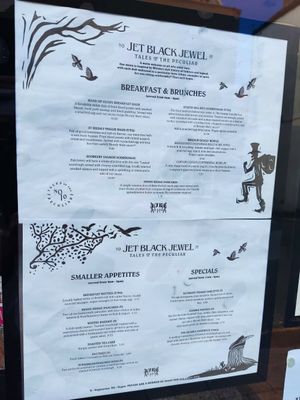 Jet Black Jewel menu at Jet Black Jewel Cafe Bar in Whitby