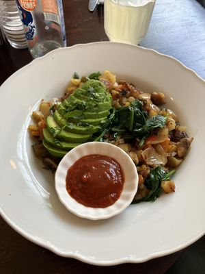 Vegan hash   at Jet Black Jewel Cafe Bar in Whitby