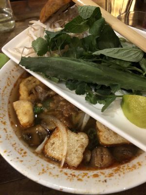 Hot and Spicy tofu mushroom pho  at Pho in Edinburgh