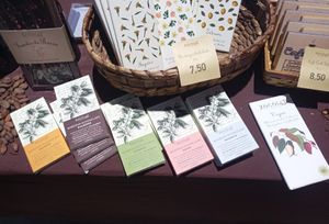 Variety of vegan marzipan chocolate bars at Xocolat in Vienna