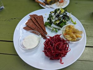 Rainbow plate at Alchemist Garden in Amsterdam