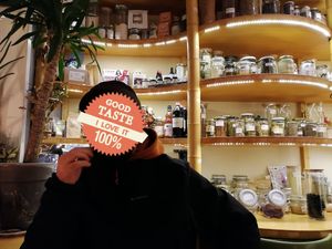 Part of the (medicinal) spice cabinet at Alchemist Garden in Amsterdam