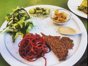 rainbow plate at Alchemist Garden in Amsterdam