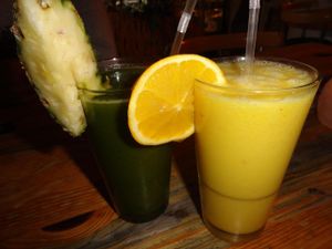 Fresh smoothies at Alchemist Garden in Amsterdam