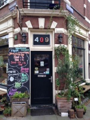 100% raw vegan cafe with a range of very healthy foods. at Alchemist Garden in Amsterdam