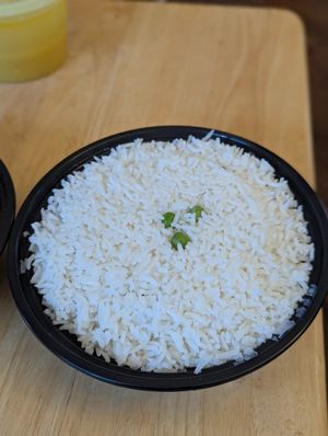 One big portion of rice that came with our dishes #Veganuary at Gokul Indian Restaurant in St Louis