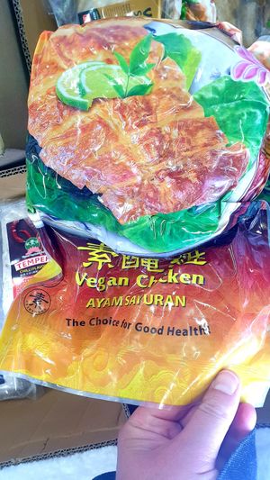 Vegan chicken at AsianFoods Emporium in Bendigo