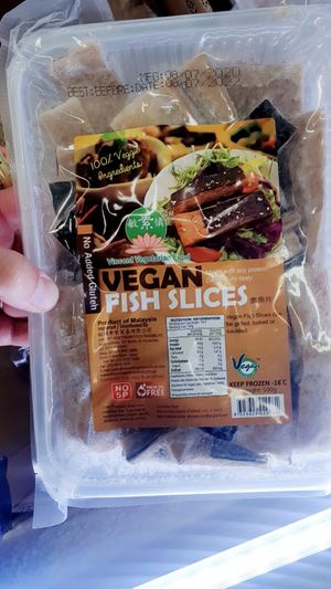 Vegan fish at AsianFoods Emporium in Bendigo