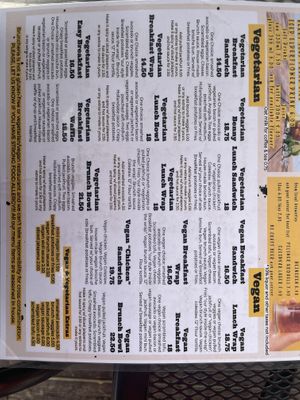 Vegan & vegetarian menu  at Bruncheria in New Westminster