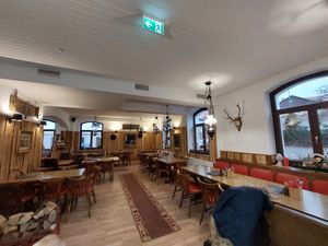 interior (you can see antlers on the wall) at Hessisch Canada in Fulda