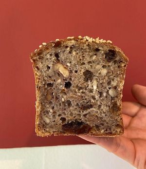 Fig and seed bread  at Bakery & Cafe KOaA in Kawasaki