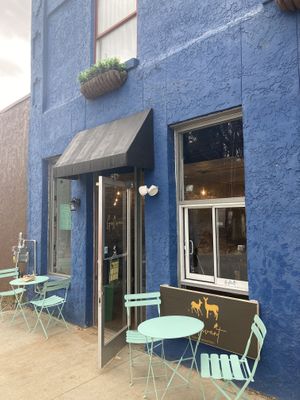 Look for the blue building! at Gallivant Coffee in Woodfin