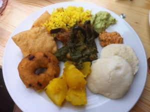 My first plate at the vegan brunch!  at Naveena Path in Berlin