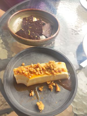 Pannacotta and Chocolate Mole at Seiva Restaurante in Matosinhos