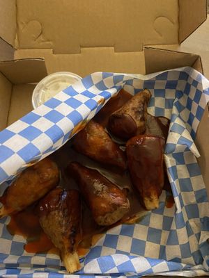 Vegan drumsticks - incredible, my favorite  at Rudy's Pizza in Portland
