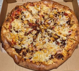 Rudy’s Princess Peach Pizza at Rudy's Pizza in Portland