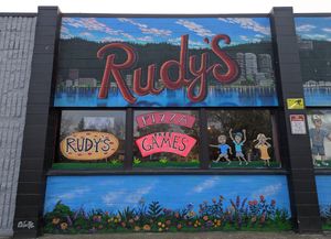 exterior at Rudy's Pizza in Portland