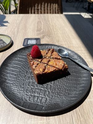 Home made vegan brownie  at Natur Poke in Mallorca