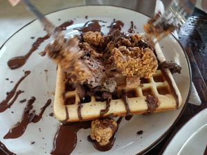 Waffles at Waffle Creamery in Arugam Bay